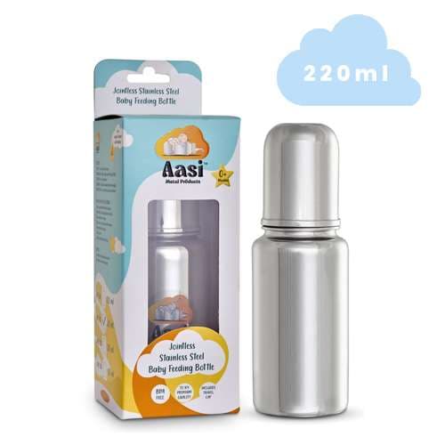 Premium Stainless Steel Baby Feeding Bottle - 220 ml